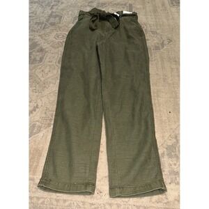 Express Extreme High Rise Stretch Green Paperbag Cargo Trouser Pants Sz 2 New
